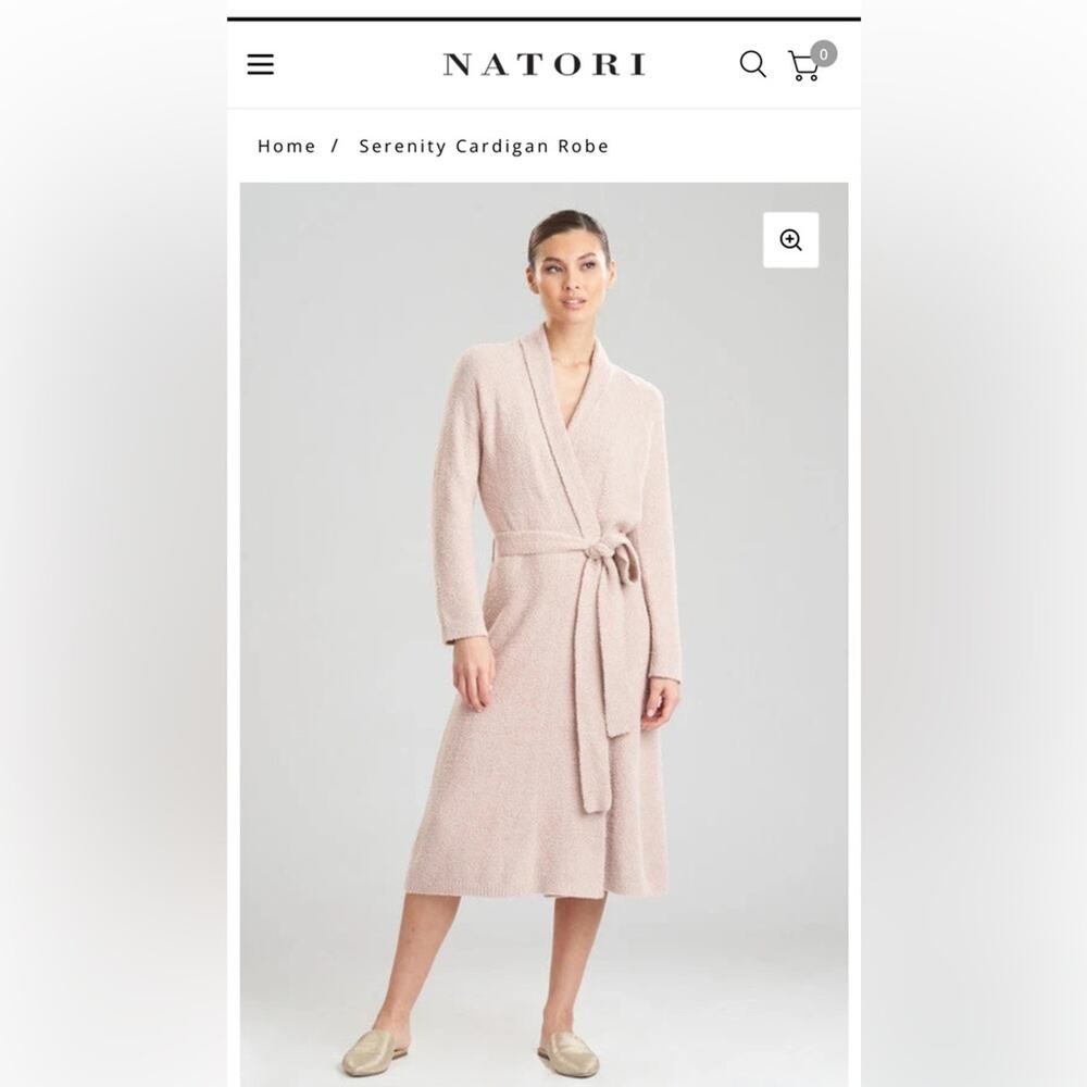 Natori Soft Blush Robe Size M - Picture 2 of 11